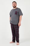 Pamuklu Regular Fit Büyük Beden Erkek Pijama Takımı 6572002B ANTRASİT