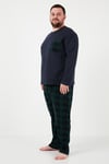 Pamuklu Regular Fit Büyük Beden Erkek Pijama Takımı 6572001B LACİVERT