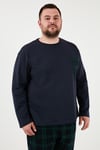 Pamuklu Regular Fit Büyük Beden Erkek Pijama Takımı 6572001B LACİVERT