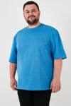 Pamuklu Regular Fit Büyük Beden Erkek T Shirt 5902365B MAVİ