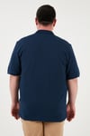 Pamuklu Regular Fit Büyük Beden Erkek Polo Yaka T Shirt 5902127B İNDİGO