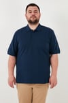Pamuklu Regular Fit Büyük Beden Erkek Polo Yaka T Shirt 5902127B İNDİGO