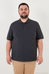 Pamuklu Regular Fit Büyük Beden Erkek Polo Yaka T Shirt 5902127B ANTRASİT