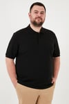 Pamuklu Regular Fit Büyük Beden Erkek Polo Yaka T Shirt 5902127B SİYAH