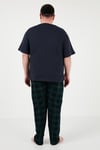 Pamuklu Regular Fit Büyük Beden Erkek Pijama Takımı 6572002B LACİVERT