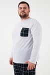 Pamuklu Regular Fit Büyük Beden Erkek Pijama Takımı 6572001B GRİ MELANJ