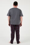 Pamuklu Regular Fit Büyük Beden Erkek Pijama Takımı 6572002B ANTRASİT