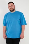 Pamuklu Regular Fit Büyük Beden Erkek T Shirt 5902365B MAVİ