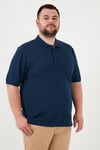 Pamuklu Regular Fit Büyük Beden Erkek Polo Yaka T Shirt 5902127B İNDİGO