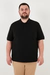 Pamuklu Regular Fit Büyük Beden Erkek Polo Yaka T Shirt 5902127B SİYAH
