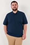 Pamuklu Regular Fit Büyük Beden Erkek Polo Yaka T Shirt 5902127B İNDİGO