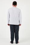Pamuklu Regular Fit Büyük Beden Erkek Pijama Takımı 6572001B GRİ MELANJ