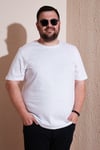 Pamuklu Regular Fit Büyük Beden Erkek T Shirt 59020001B BEYAZ