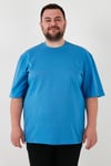 Pamuklu Regular Fit Büyük Beden Erkek T Shirt 5902365B MAVİ