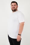 Pamuklu Regular Fit Büyük Beden Erkek T Shirt 59020001B BEYAZ