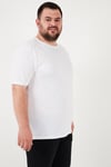 Pamuklu Regular Fit Büyük Beden Erkek T Shirt 59020001B BEYAZ