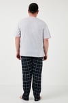 Pamuklu Regular Fit Büyük Beden Erkek Pijama Takımı 6572002B GRİ MELANJ