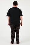 Pamuklu Regular Fit Büyük Beden Erkek Pijama Takımı 6572002B SİYAH