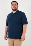 Pamuklu Regular Fit Büyük Beden Erkek Polo Yaka T Shirt 5902127B İNDİGO