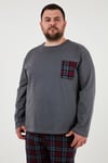 Pamuklu Regular Fit Büyük Beden Erkek Pijama Takımı 6572001B ANTRASİT