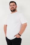 Pamuklu Regular Fit Büyük Beden Erkek T Shirt 59020001B BEYAZ