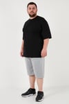 Pamuklu Regular Fit Büyük Beden Erkek Bermuda 5908042B GRİ MELANJ