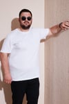 Pamuklu Regular Fit Büyük Beden Erkek T Shirt 59020001B BEYAZ