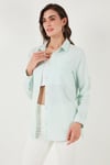 Pamuklu Regular Fit Cepli Kadın Gömlek CF25S16992 MİNT