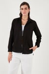 Pamuklu Regular Fit Cepli Kadın Gömlek CF25S16992 SİYAH