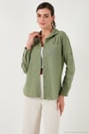Pamuklu Regular Fit Cepli Kadın Gömlek CF25S16992 HAKİ