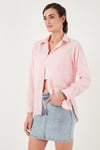 Pamuklu Regular Fit Cepli Kadın Gömlek CF25S16992 AÇIK PEMBE