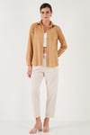 Pamuklu Regular Fit Cepli Kadın Gömlek CF25S16992 CAMEL