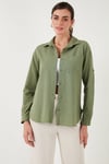 Pamuklu Regular Fit Cepli Kadın Gömlek CF25S16992 HAKİ