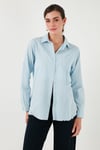 Pamuklu Regular Fit Cepli Kadın Gömlek CF25S16992 MAVİ