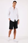 Pamuklu Regular Fit Cepli Müslin Erkek Short CF24S657802 LACİVERT