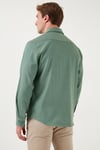Pamuklu Regular Fit Çift Cepli Erkek Gömlek CF24W116927 HAKİ