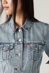 Pamuklu Regular Fit Çift Cepli Kadın Kot Ceket 29945-0100 AÇIK MAVİ