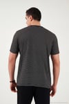 Pamuklu Regular Fit Çizgili Bisiklet Yaka Erkek T Shirt 5904030 SİYAH