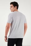Pamuklu Regular Fit Çizgili Bisiklet Yaka Erkek T Shirt 5904030 BEYAZ