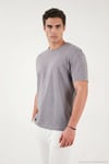 Pamuklu Regular Fit Çizgili Bisiklet Yaka Erkek T Shirt 5904030 AÇIK HAKİ