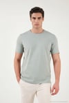 Pamuklu Regular Fit Çizgili Bisiklet Yaka Erkek T Shirt 5904030 ELMA YEŞİLİ