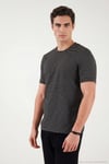 Pamuklu Regular Fit Çizgili Bisiklet Yaka Erkek T Shirt 5904030 SİYAH