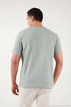 Pamuklu Regular Fit Çizgili Bisiklet Yaka Erkek T Shirt 5904030 ELMA YEŞİLİ
