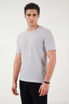 Pamuklu Regular Fit Çizgili Bisiklet Yaka Erkek T Shirt 5904030 BEYAZ