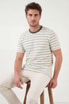 Pamuklu Regular Fit Çizgili Bisiklet Yaka Erkek T Shirt 5904039 NEFTİ