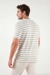 Pamuklu Regular Fit Çizgili Bisiklet Yaka Erkek T Shirt 5904039 NEFTİ