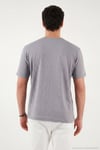 Pamuklu Regular Fit Çizgili Bisiklet Yaka Erkek T Shirt 5904030 AÇIK HAKİ