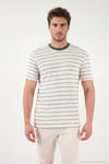 Pamuklu Regular Fit Çizgili Bisiklet Yaka Erkek T Shirt 5904039 NEFTİ