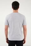 Pamuklu Regular Fit Çizgili Bisiklet Yaka Erkek T Shirt 5904030 BEYAZ