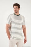 Pamuklu Regular Fit Çizgili Bisiklet Yaka Erkek T Shirt 5904039 NEFTİ